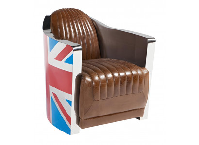 Luxus Sessel Jack Union UK – Aluminium & Leder, stilvoll