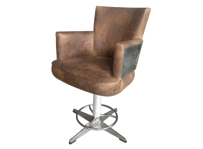Friseurstuhl Vintage – Drehbar, Sessel mit Fußstütze & Komfort
