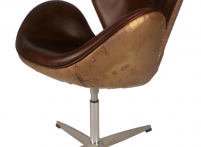 Vintage Ledersessel – Drehbar Retro Design fürs Wohnzimmer