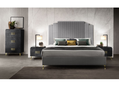 Schlafzimmer-Set 4 tlg (Bett + 2x Nachttisch + Kommode) – Praktisch und stilvoll