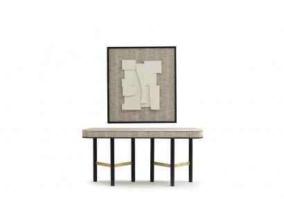 Eleganter Beigefarbener Konsolentisch aus Holz mit modernem Design