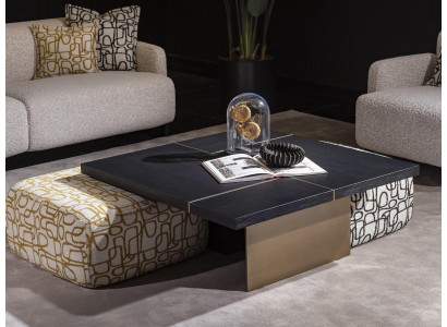 Moderner schwarzer Couchtisch aus Holz und Metall