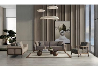 Elegantes Sofa-Set mit Sessel – Sofagarnitur Sitzgruppe Couch