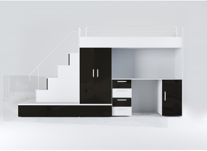 Hochbett mit Schreibtisch – Praktisch und elegant für kleine Schlafzimmer.