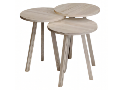 Elegantes Beiges Holz Couchtisch-Set in Modernem Design