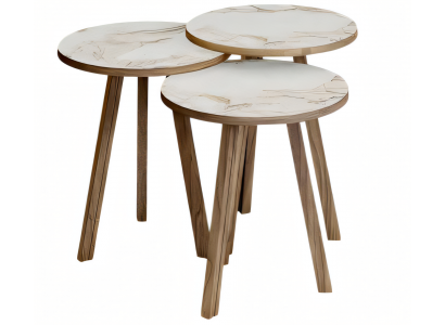 Elegantes braunes Holz Couchtisch-Set im modernen Design