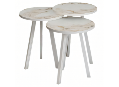 Elegantes Beiges Holz Couchtisch-Set in modernem Design