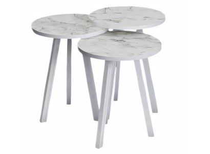 Elegantes weißes Holz Couchtisch-Set modern und stilvoll