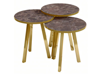 Eleganter brauner Couchtisch aus Holz und Metall
