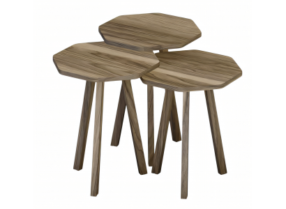 Elegantes braunes Holz Couchtisch-Set modern stilvoll