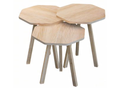 Elegantes braunes Holz Couchtisch-Set im modernen Stil