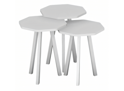 Elegantes weißes Holz Couchtisch-Set modern und vielseitig