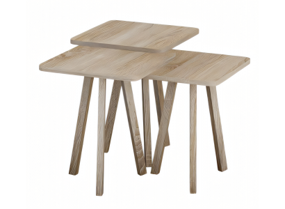 Beige Holz Couchtisch-Set Modern Elegant Wohnzimmermöbel