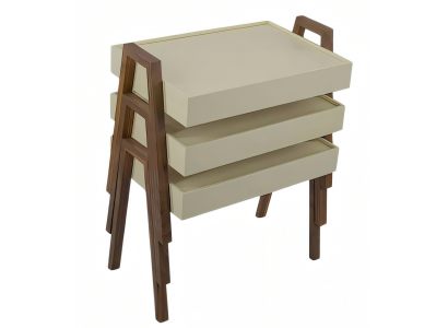 Couchtisch-Set aus Holz in Beige modern und stilvoll