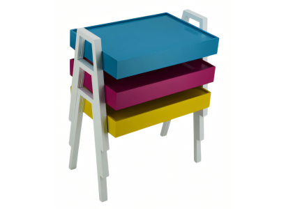 Mehrfarbiges Holz Couchtisch-Set modern und stilvoll