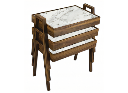 Elegantes braunes Holz Couchtisch-Set im stilvollen Design