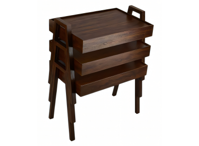 Elegantes braunes Holz Couchtisch-Set im modernen Design
