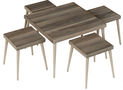 Wohnzimmer-Set aus Holz in Braun modern elegant