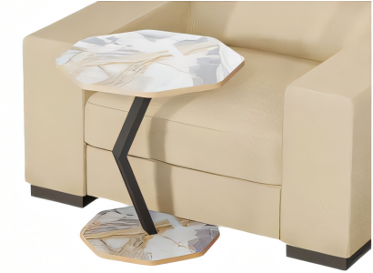 Mehrfarbiger Holz-Beistelltisch im modernen Design