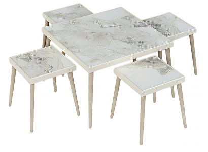 Elegantes Wohnzimmer-Set aus Holz in Beige mit modernem Design