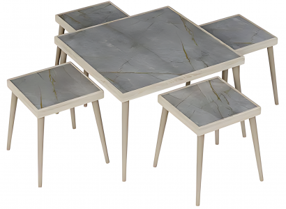 Wohnzimmer-Set Grau aus Holz im modernen Design