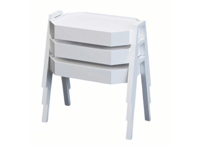 Elegantes weißes Couchtisch-Set aus Holz modern Stil