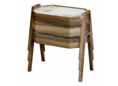 Elegantes braunes Holz Couchtisch-Set modern stilvoll