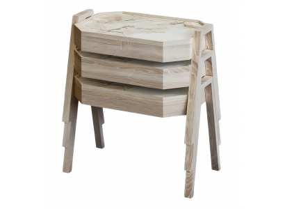Elegantes Beiges Holz Couchtisch-Set Modern Wohnzimmermöbel