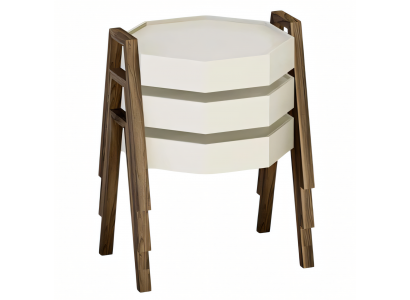 Elegantes Beiges Holz Couchtisch-Set in Modernem Design