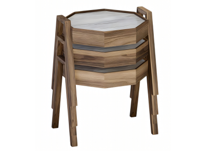 Elegantes braunes Holz Couchtisch-Set modern stilvoll