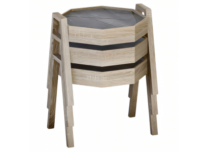 Elegantes graues Couchtisch-Set aus Holz im modernen Stil