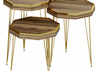 Beistelltisch Holz Beige Elegant Zeitlos