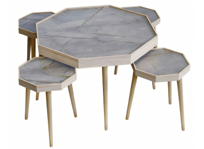 Grauer Holz Couchtisch modern elegant