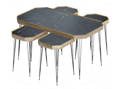 Moderner schwarzer Couchtisch aus Holz