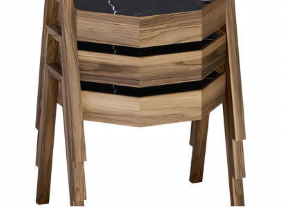 Elegantes schwarzes Holz Couchtisch-Set modern und robust