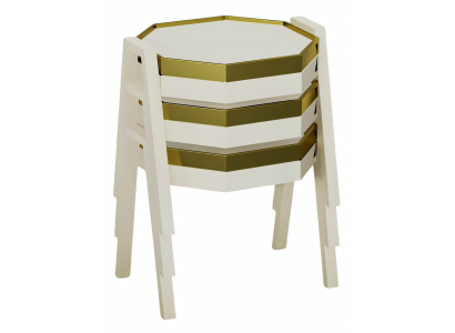 Elegantes Beigefarbene Holz Couchtisch-Set Modern Minimalistisch