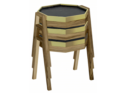 Elegantes schwarzes Couchtisch-Set aus Holz im modernen Stil