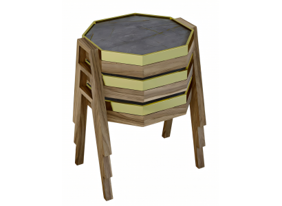 Elegantes schwarzes Couchtisch-Set aus Holz im modernen Design