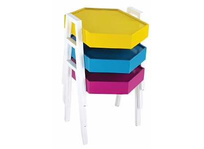 Mehrfarbiges Holz Couchtisch-Set modern und stilvoll