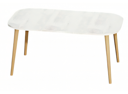 Eleganter weißer Couchtisch aus Holz im minimalistischen Design
