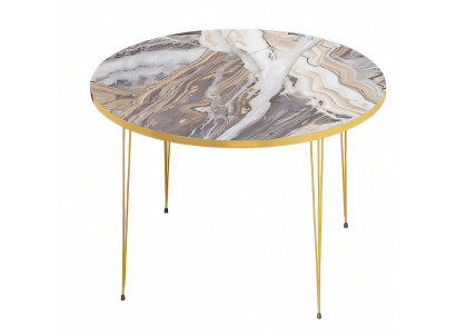 Moderner Mehrfarbiger Couchtisch aus Holz und Edelstahl