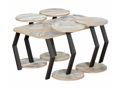 Eleganter Beistelltisch aus Holz in Beige im modernen Stil