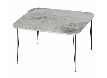 Moderner Mehrfarbiger Couchtisch aus Holz und Edelstahl