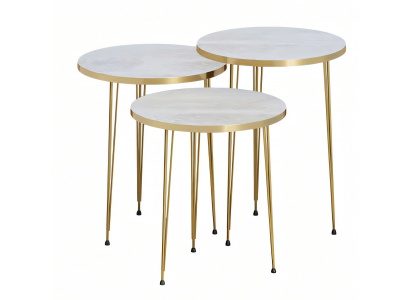 Moderner Beiger Couchtisch aus Holz und Edelstahl