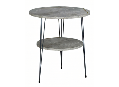 Grauer Beistelltisch aus Metall modern eleganter Stil