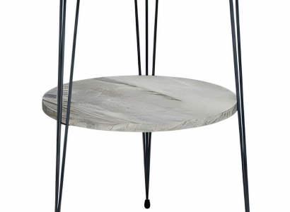 Beistelltisch aus Metall in Grau modern eleganter Wohnstil