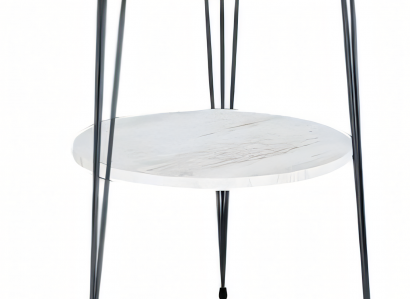 Beistelltisch aus Metall in Weiß modern eleganter Wohnzimmertisch