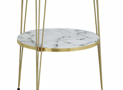 Beistelltisch aus Metall in Weiß modern eleganter Stil