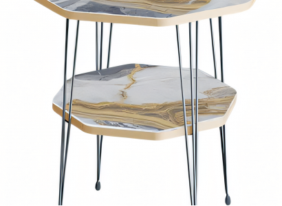 Beistelltisch aus Metall in Grau modern eleganter Wohnzimmertisch