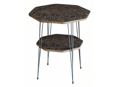 Beistelltisch aus Metall in Braun modern eleganter Wohnstil